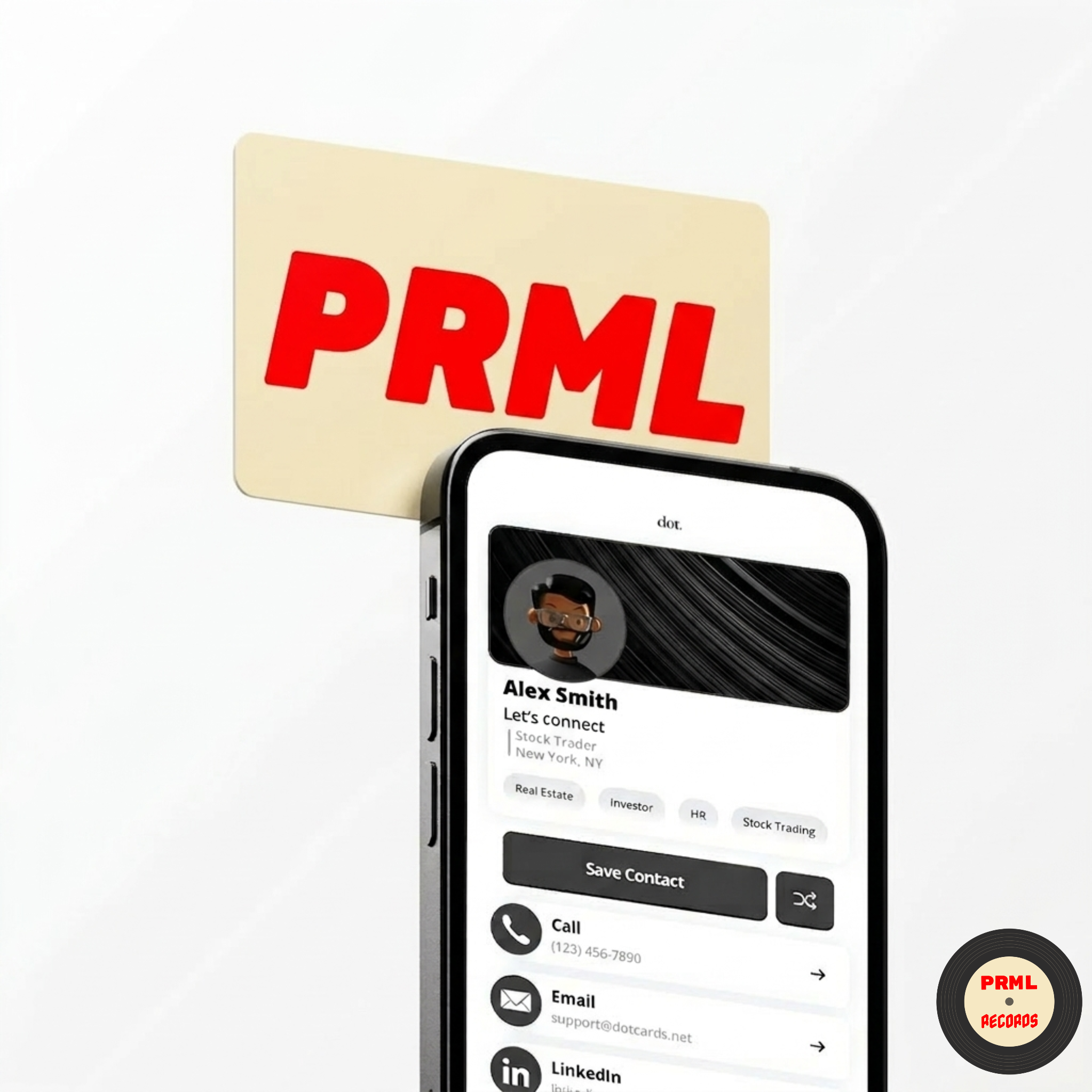 PRML TAP CARD — Beige, front and back